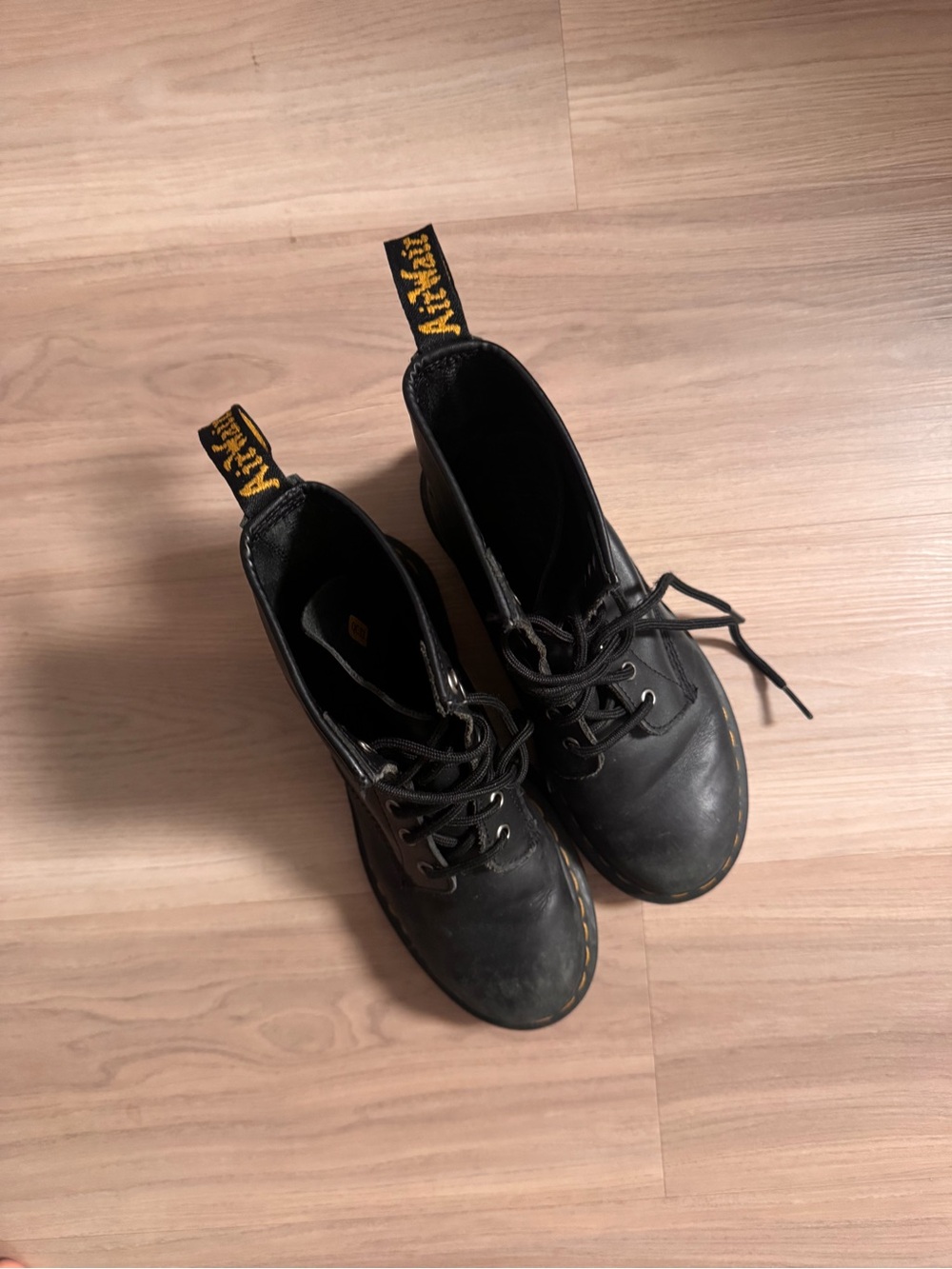 Dr. Martens Black Leather Lace-Up Ankle Combat Boots